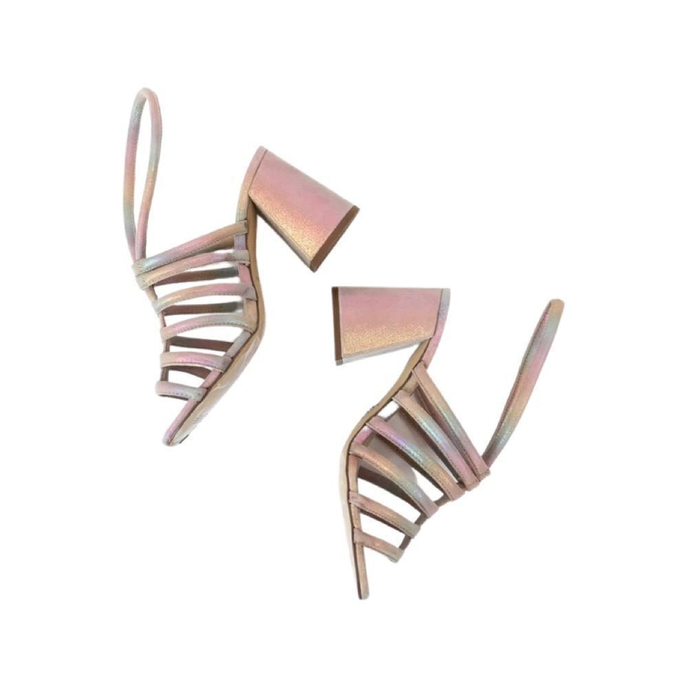 NIB FREE PEOPLE | COLETTE CINCHED HEEL | RAINBOW METALLIC   - Picture 10 of 14